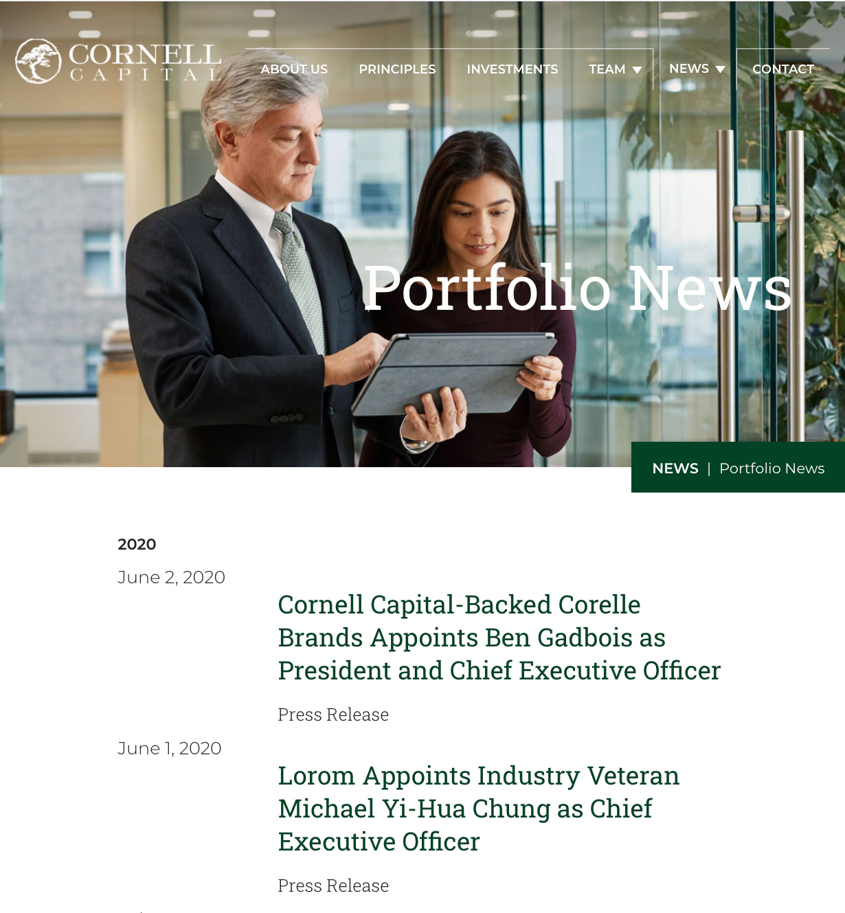 Cornell-Cap-Portfolio-News_web Corporate Headshots photography by Ylva Erevall